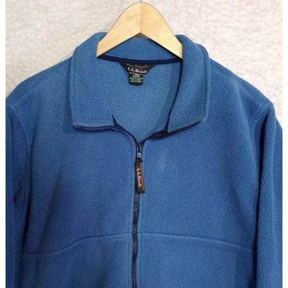 Vintage LL Bean Women's Full Zip Fleece Sweater Blue Size Large - Picture 2 of 10
